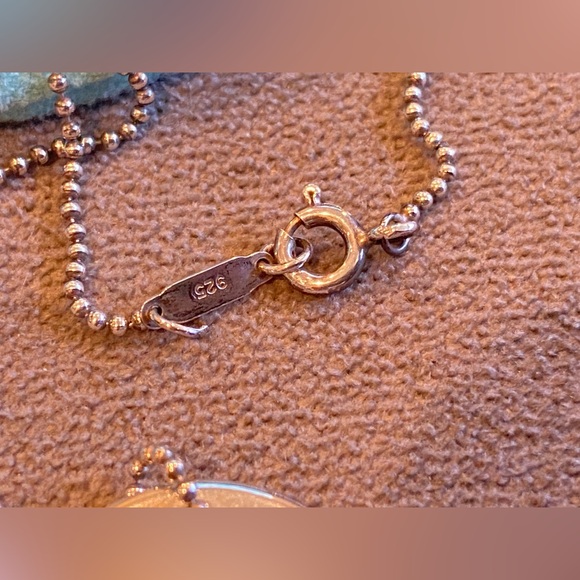 Tiffany & Co “N” Initial Notes Round Large Pendant w/ 16 Inch Beaded Chain 925 - Picture 7 of 9